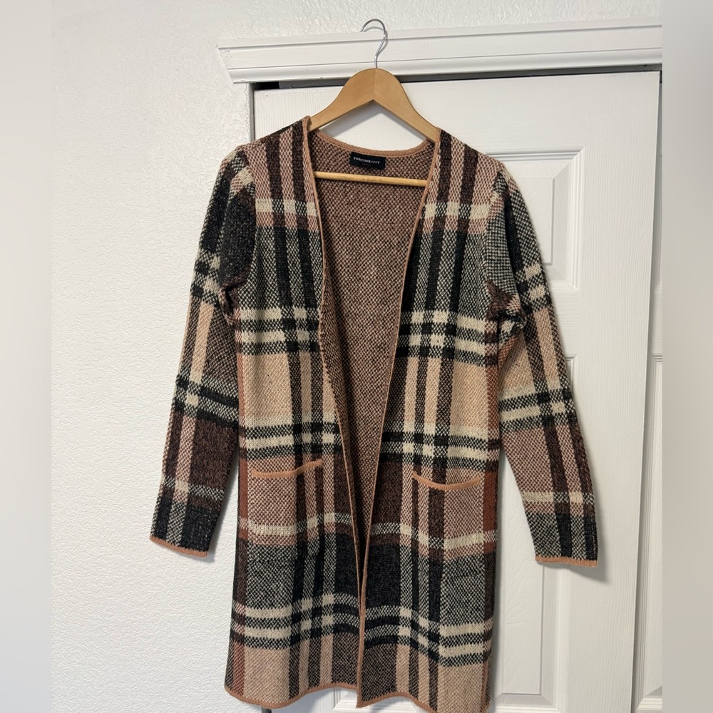 Fortune & Ivy Plaid Cardigan Sweater